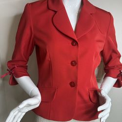 Bob Mackie Wearable Art - Red Women’s Blazer - Party / Business - Size 4 / S