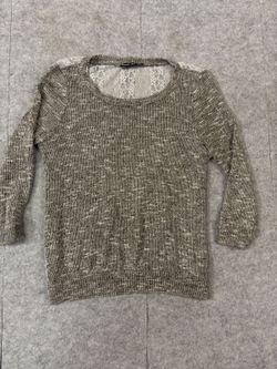 Double Zero Marled Sweater with Lace Back