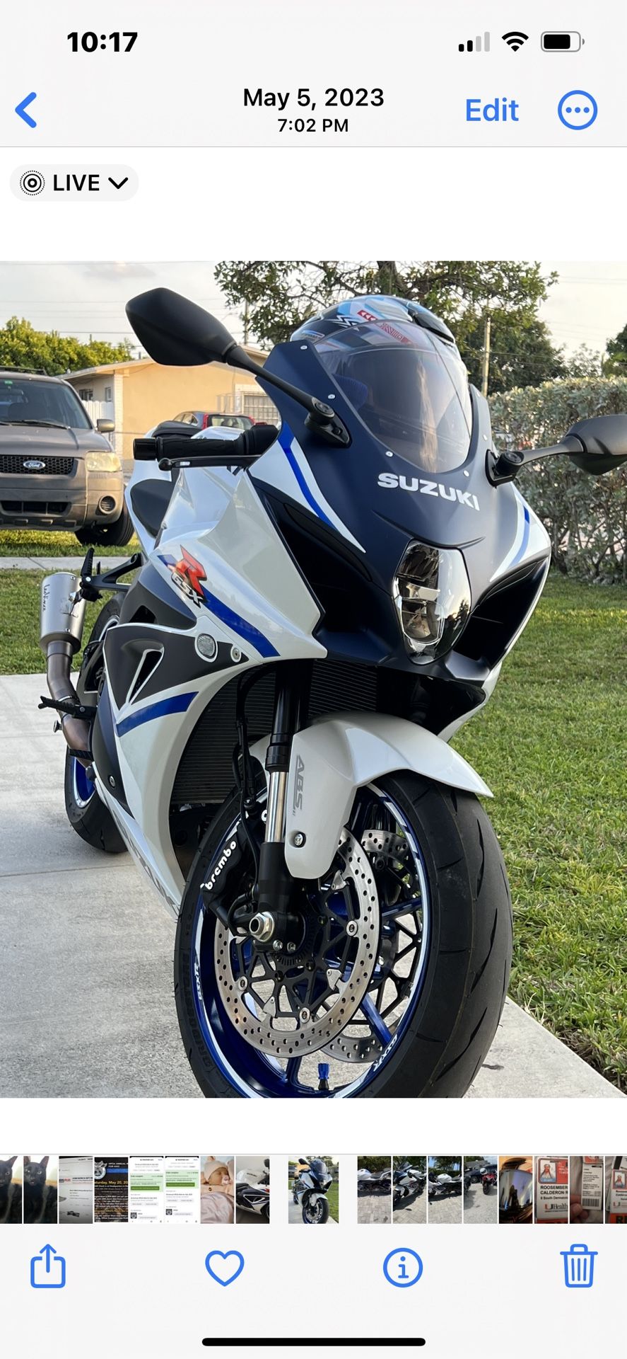 2023 Suzuki GSXR-1000 - pearl white 