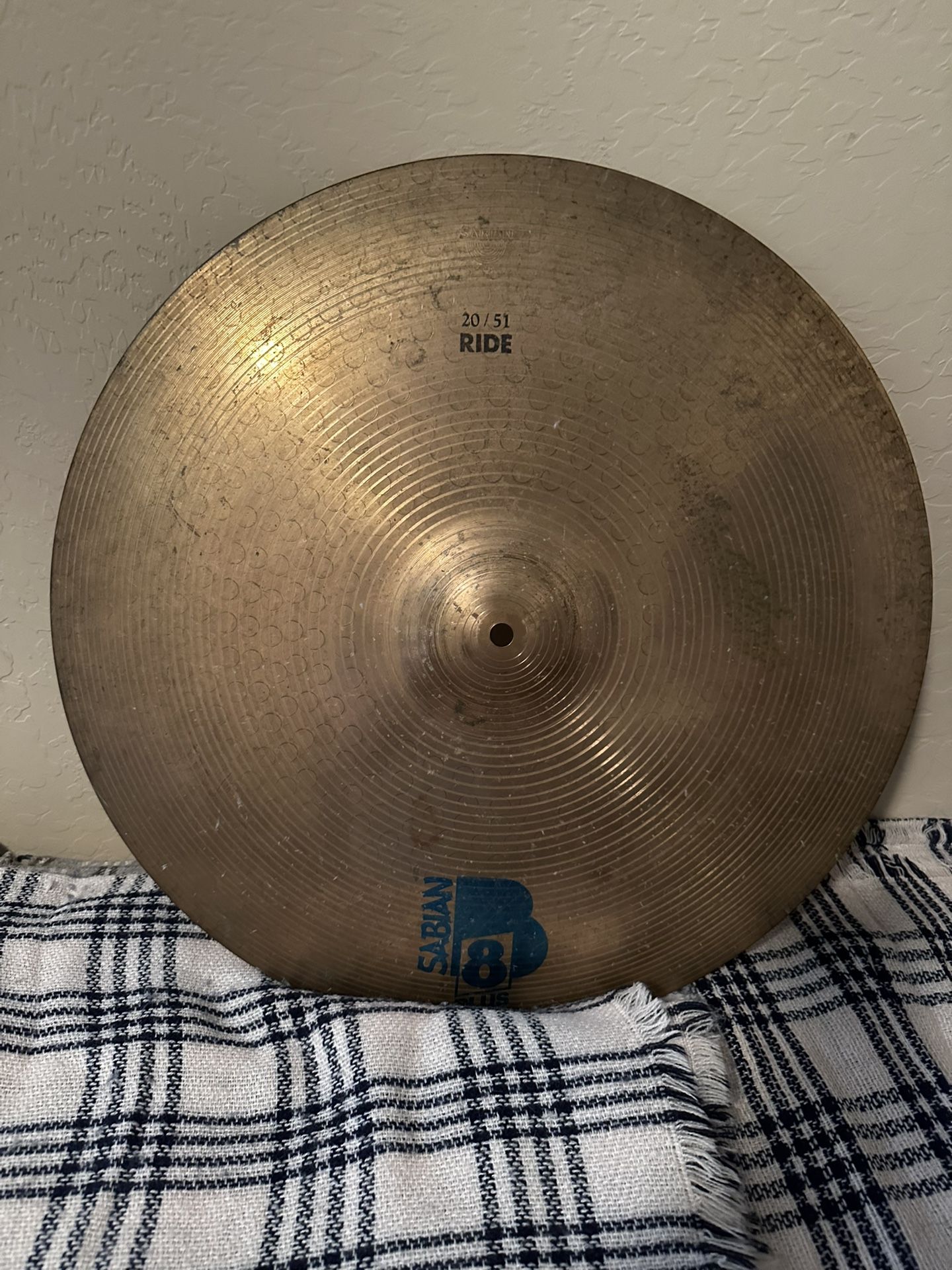 Vintage 20” Sabian Ride Plus 8 Cymbal