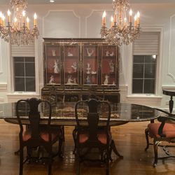 1980s Hand painted Vintage Dining Room Set 