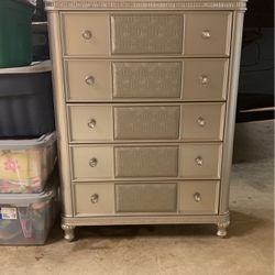 Silver Gray Tall Dresser