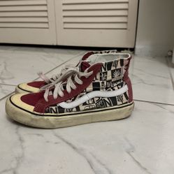 Size 8, Vans Old School, Off-The-Wall Logos, High Top