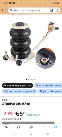 Triple Bag Air Jack 3 Ton Vevor