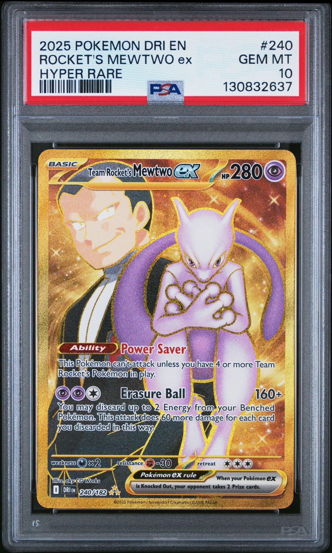 Destined Rivals Gold Mewtwo Ex Psa 10