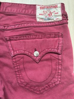 True Religion Red Straight DTM Big T 38