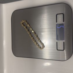 10KT 5.5MM Rope Bracelet 