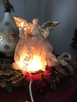 Golden Christmas Moving Ángel With Lights