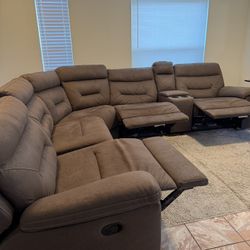 Brown Fabric Manual Recliner