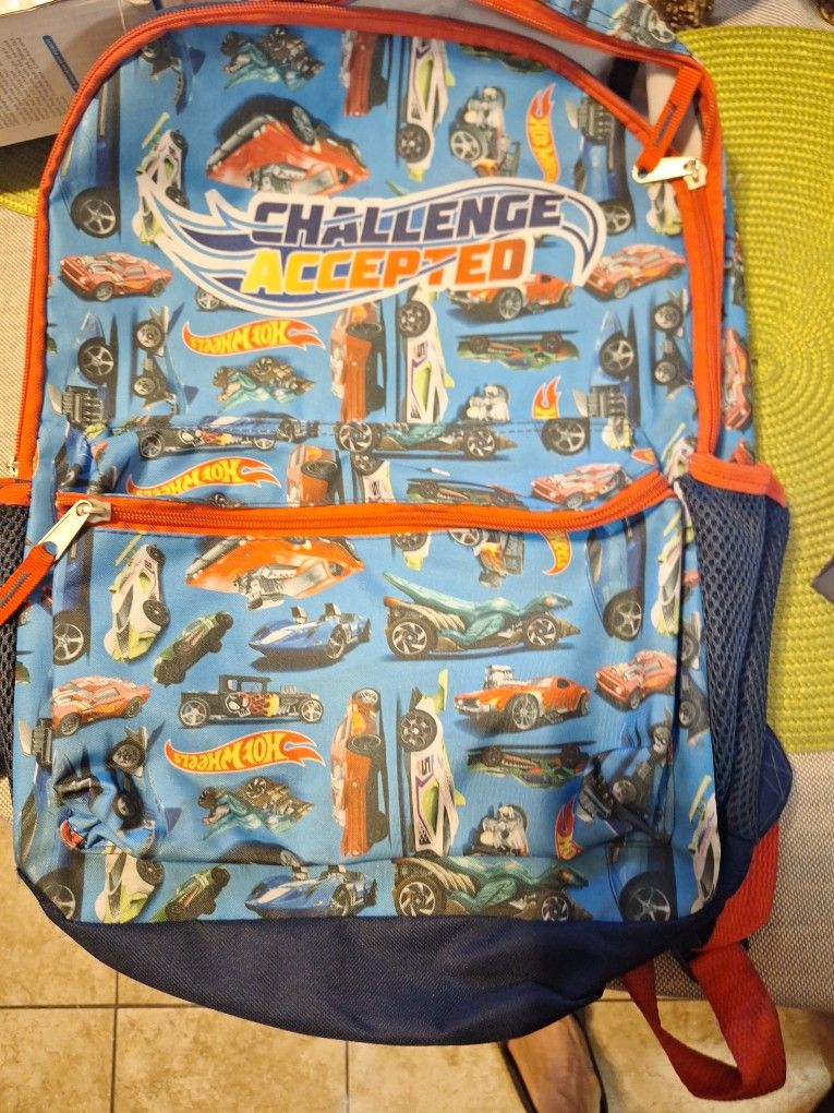NEW HOT WHEELS RACE CAR BACKPACK 16inches.   $35. FIRM PRICE