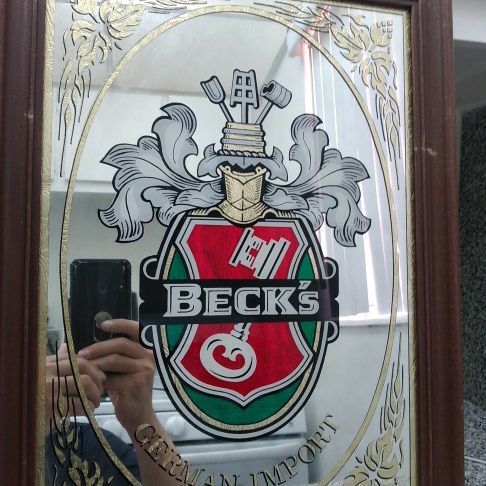 Vintage Authentic BECK'S German Import Beer Bar Mirror Sign 20x14.5 Wood  Frame for Sale in Miami, FL - OfferUp