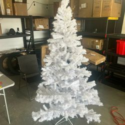 Karl home 7FT Premium White Artificial Christmas Tree Decorations for Home, Office, Party Holiday, 1349 PVC Branch Christmas Tree with Metal Hinges & 
