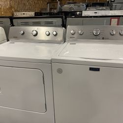 MAYTAG COMMERCIAL QUALITY XL TOP LOAD WASHER DRYER SET FREE WARRANTY ATTACHMENTS etc.