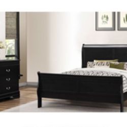 Modern Queen Size Black Complete Bedroom Set