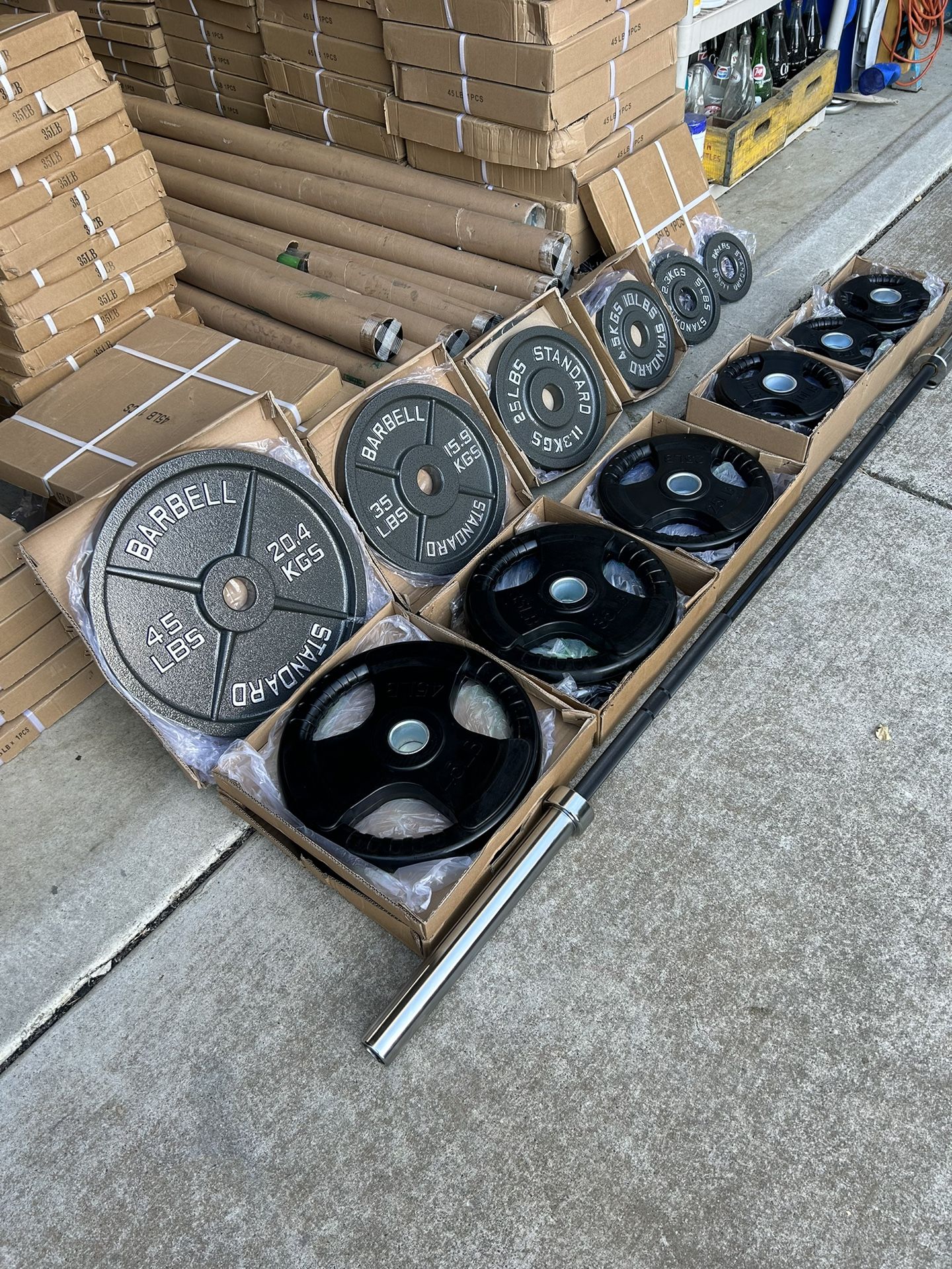 Olympic Plate Sets With Barbell