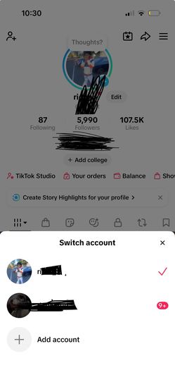 Ttiktok account 6k followers