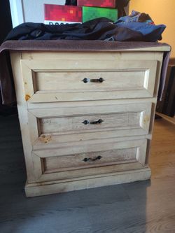 3-Drawer Rustic Wood Dresser