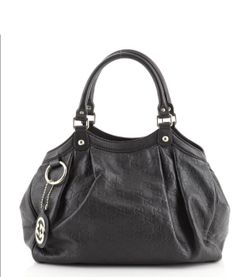 Gucci Guccissima Black Leather Tote Bag