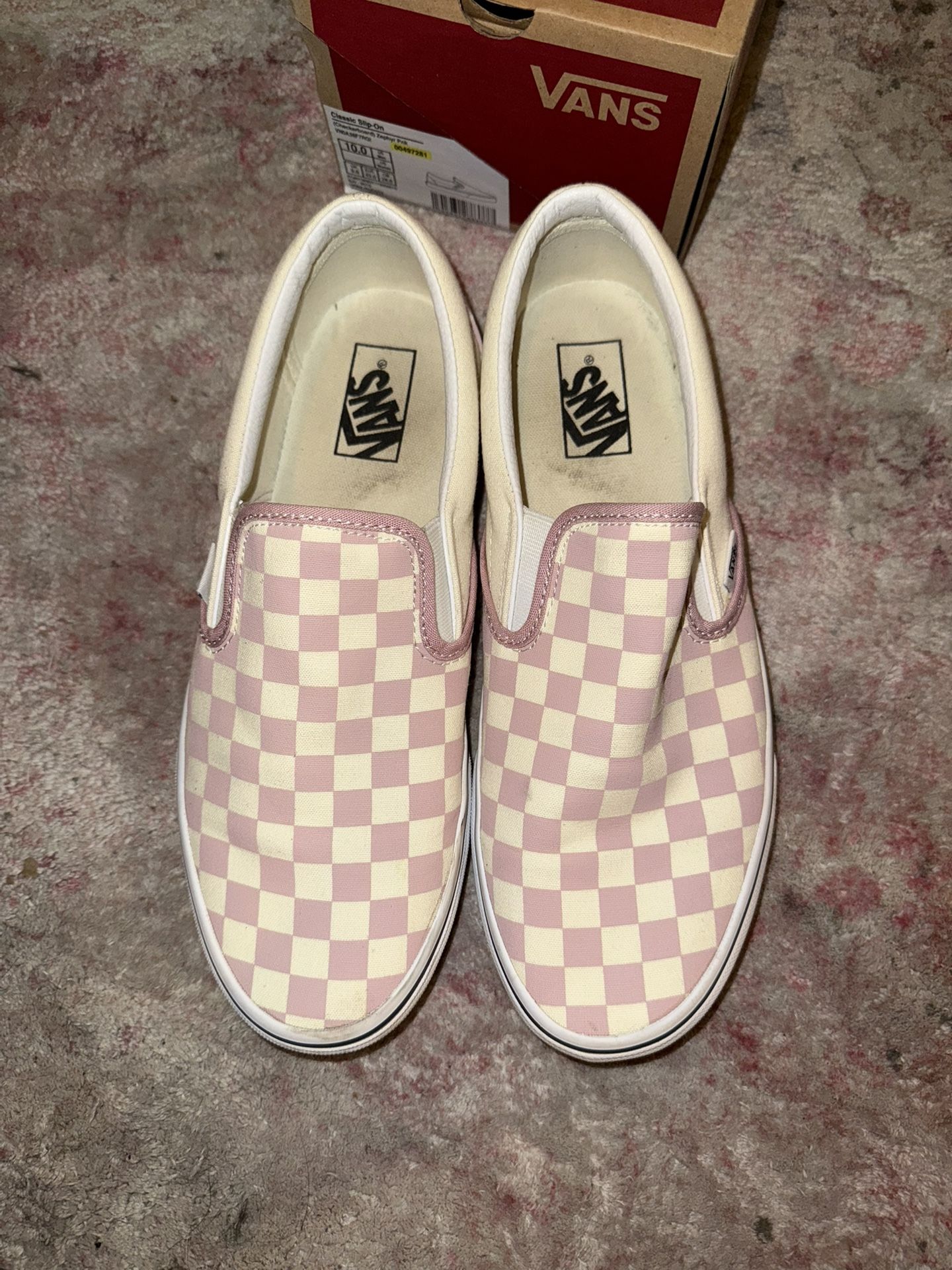 Pink Checkered Vans Shoes