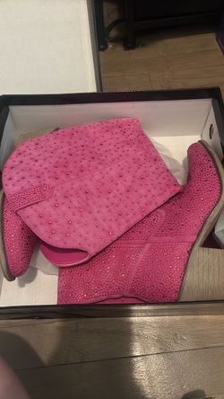 PINK BLING COWBOY BOOTS - 7WOMEN
