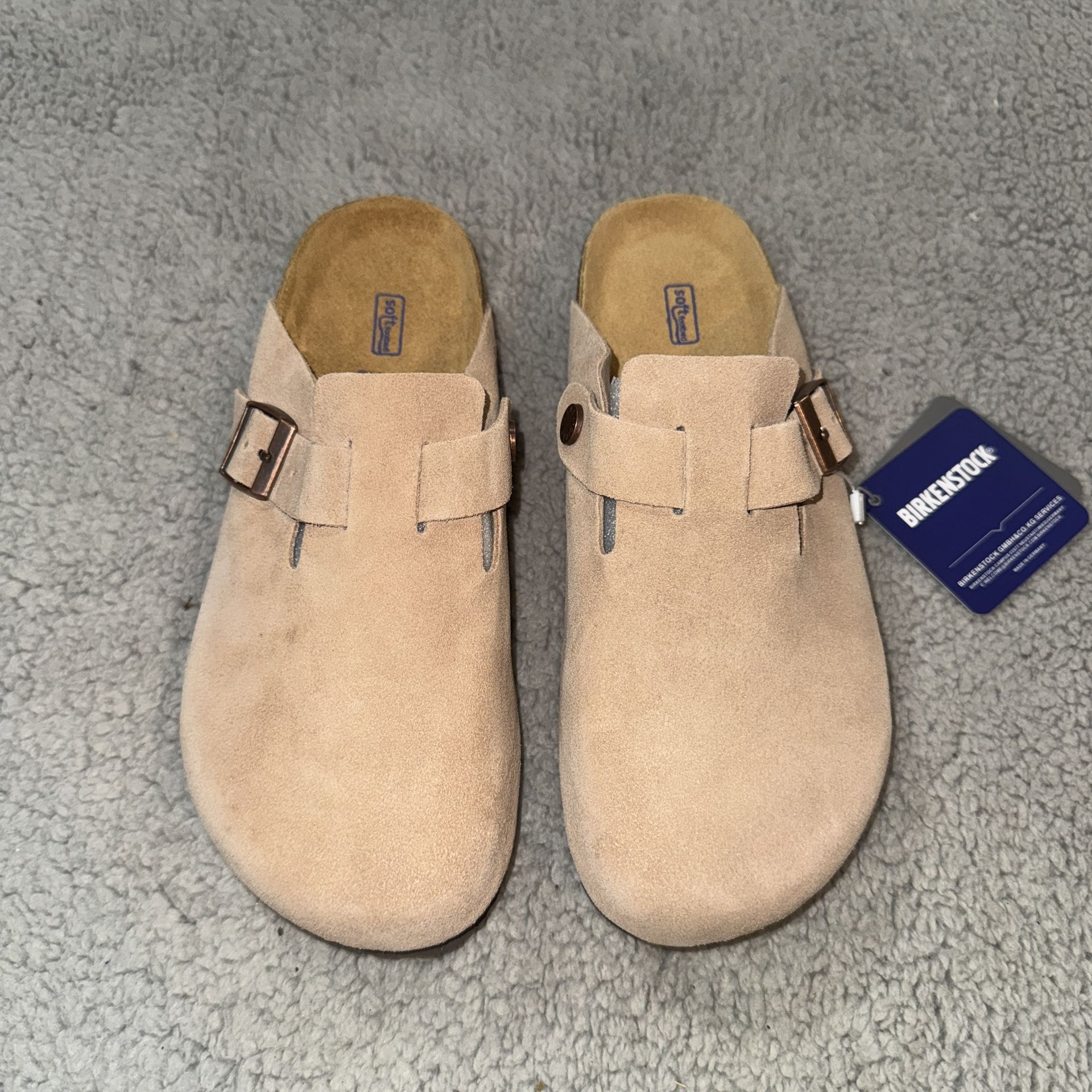 Birkenstock Boston Soft Footbed Suede Leather Taupe Women’s Size 7-7.5 US 38 EU