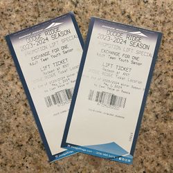 2 Dodge Ridge Lift Tickets