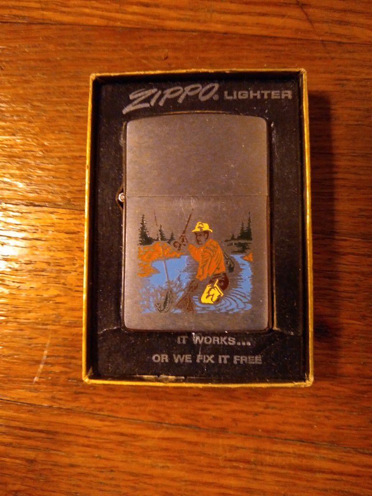 Zippo 1976 Fly Fishing Lighter, Unused , Rare, In-Box