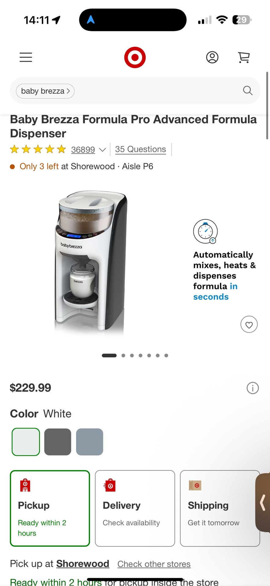 Baby Brezza New and Improved Formula Pro Advanced Formula Dispenser Machine - Automatically Mix a Warm Formula Bottle Instantly - Easily Make Bottle w
