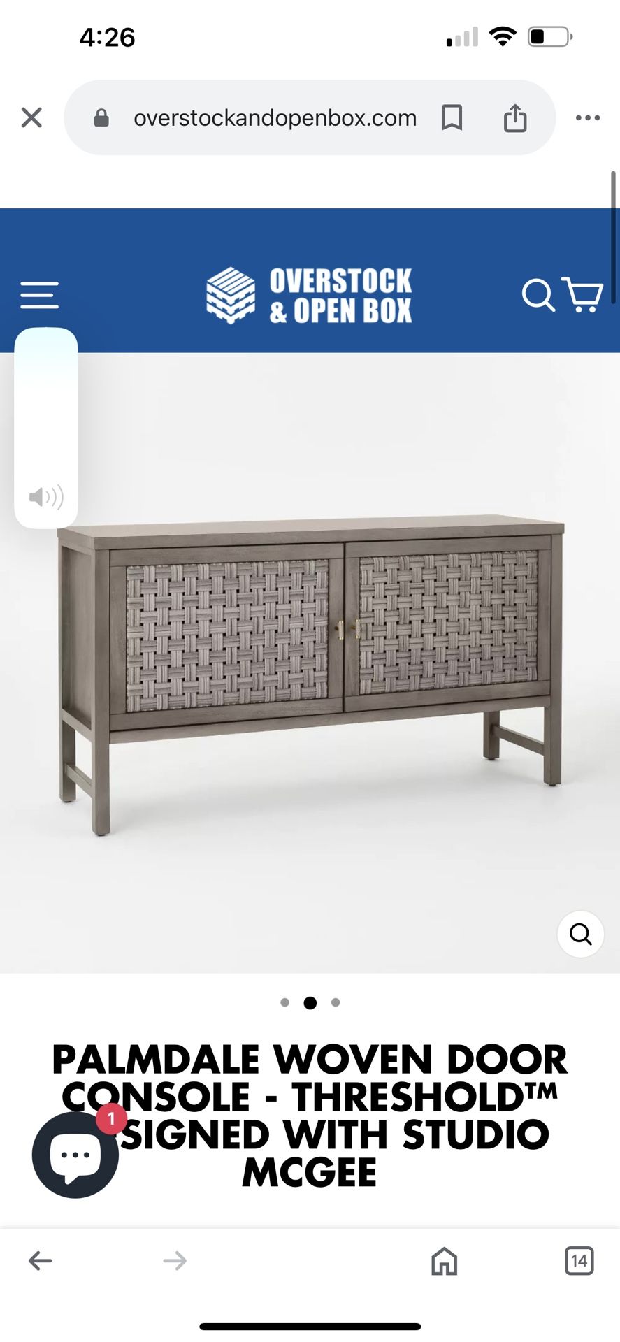 PALMDALE WOVEN DOOR CONSOLE - THRESHOLD™ DESIGNED WITH STUDIO MCGEE