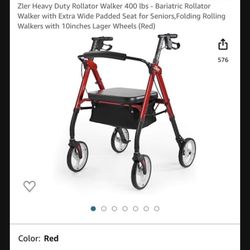Brand New Bariatric Rollator Walker By Zler 