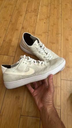 Nike dunk flyknit all white size 12
