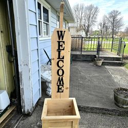 LIMITED SUPPLY!! ALL CEDAR WELCOME PLANTER