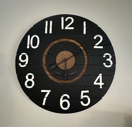 Large Handcrafted Wooden Spool Wall Clock
