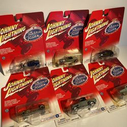 Set of 6 Limited Edition Vintage Retro Rods Johnny Lightning Hot Rods M.I.B.