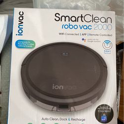 Smart Clean Robo Vac 2000 Ion Vac Robot Vacuum Wi-Fi And Remote Controller 