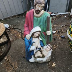 Price Is Firm.. Unique Nativity Mary Joseph And Jesus Blow Mold