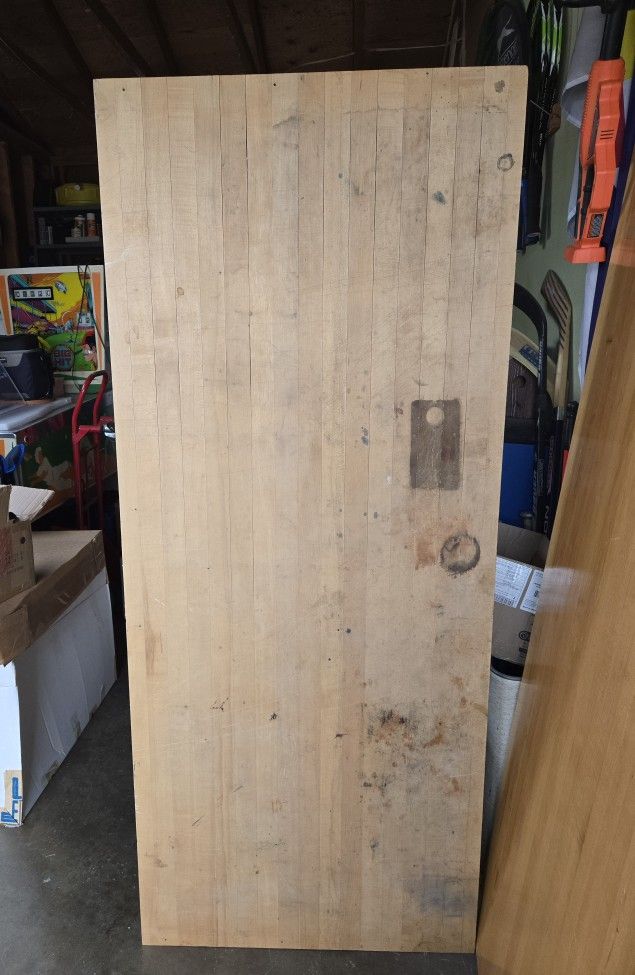 Butcher Block Workbench Table With Solid Folding Legs