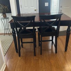 Solid Wood Dining Room Table With 6 Chairs 