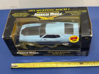 ERTL American Muscle 1/18 Diecast 1973 Mustang Mach 1 Light Blue