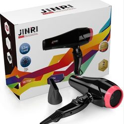 JINRI HAIR DRYER PROFESSIONAL BLOW DRYER WITH CERAMIC IONIC BLACK