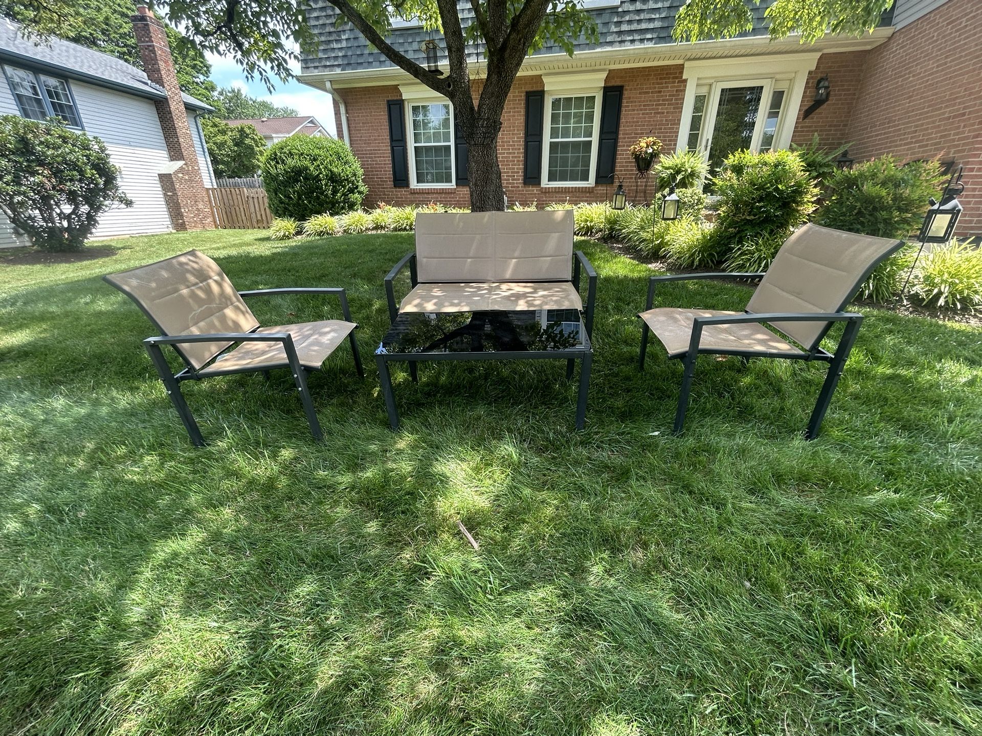 4 Piece Outdoor Patio Conversation Set