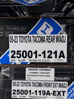 Kings 2.5 with adjusters front and rear (2016-2023 Tacoma)