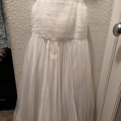 White Flower Girl Dress  size 7 From David’s Bridal