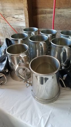 Worcester Silver Co. Glass bottom mugs