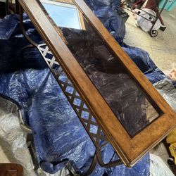 Wood/glass/metal coffee table and side table set 
