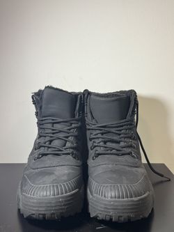 Black Faux-Fur-Lined Winter Boots