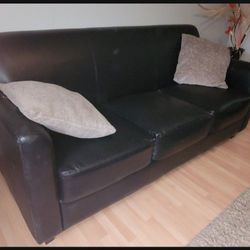 Black Modern 3 Cushion Sofa