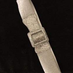 ($2)_L/XL_adjustable. Silver/glitter belt with buckle.