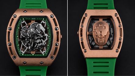 BIBI Skeleton Tourbillon Watch Rose Gold Green