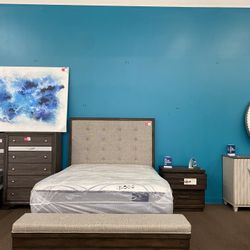 Queen Size Bed Frame and Night Stand Set (Sold Separately)